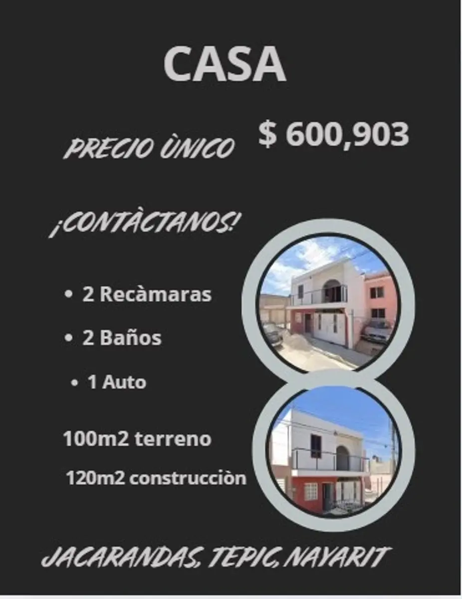Casa en venta en Jacarandas, Tepic — foto 1 de 10