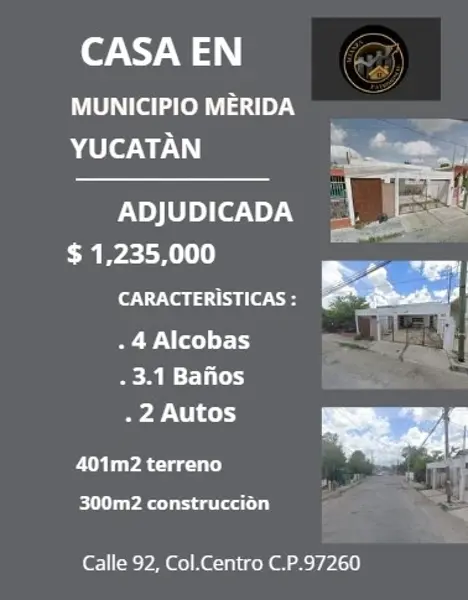 CASA EN CALLE 92 ADJUDICADA CERCA DE LA POSESIÓN CASA EN CALLE 92 ADJUDICADA CERCA DE LA POSESIÓN