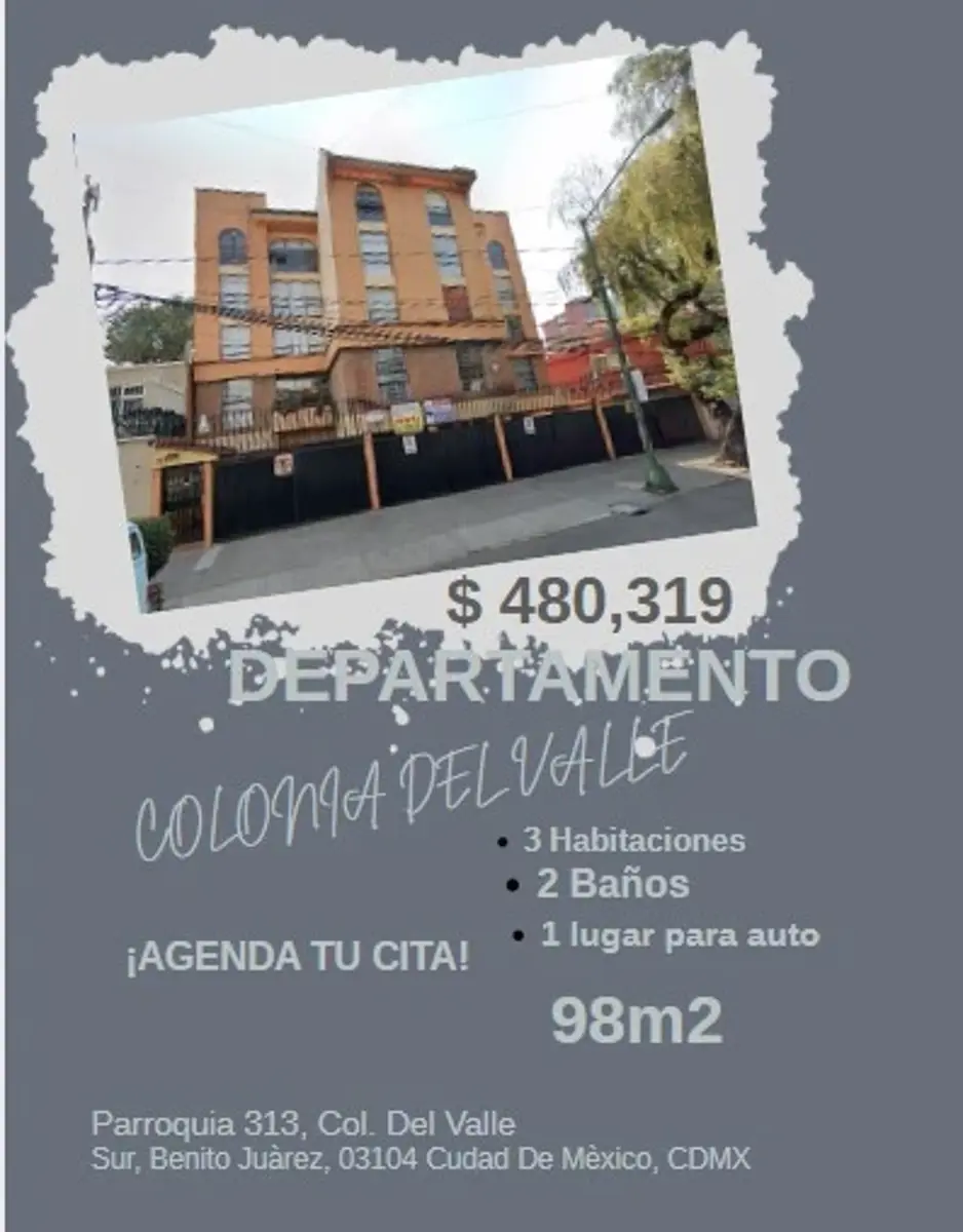 Departamento en venta en Del Valle Sur, Benito Juárez — foto 1 de 8