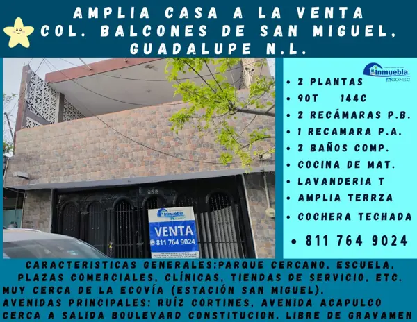 Amplia Casa en Venta Col. Balcones de San Miguel Libre de Gravamen Se Aceptan Creditos