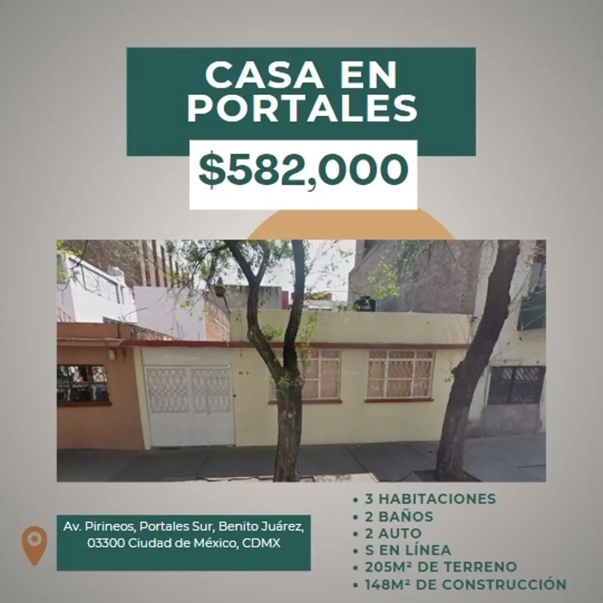 Casa en venta en Portales Sur, Benito Juárez — foto 1 de 9