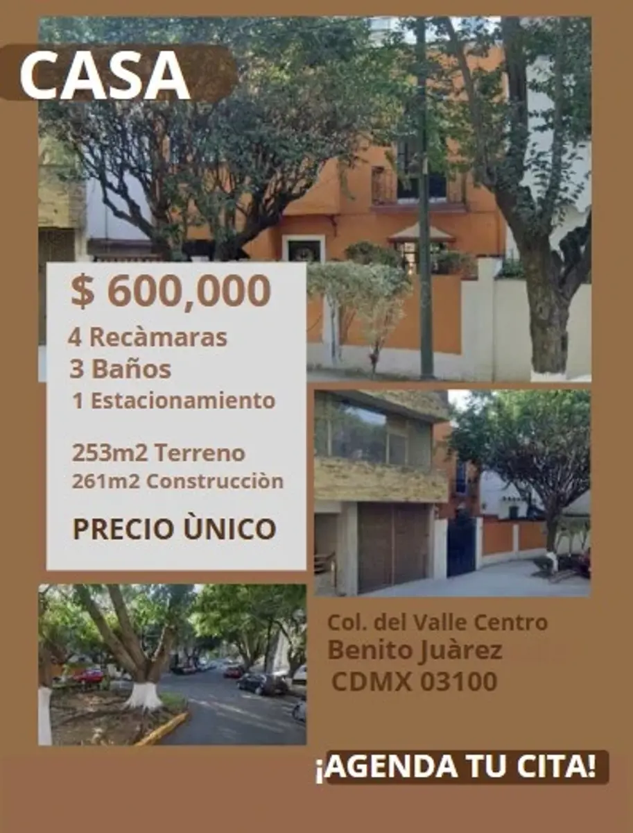 Casa en venta en Del Valle Norte, Benito Juárez — foto 1 de 10