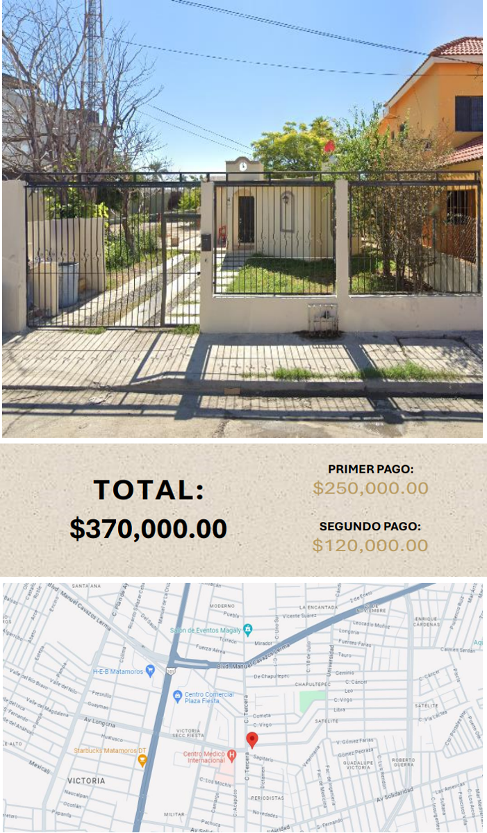 Casa en venta en Satelite, Matamoros — foto 1 de 4