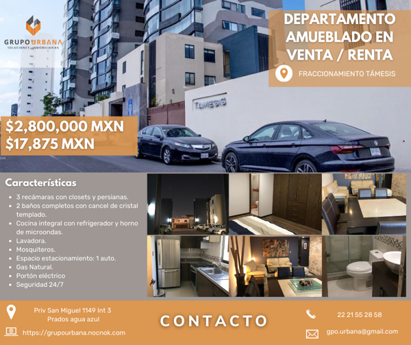 Departamento en renta en Reserva Territorial Atlixcayotl, San Andrés Cholula — foto 2 de 12