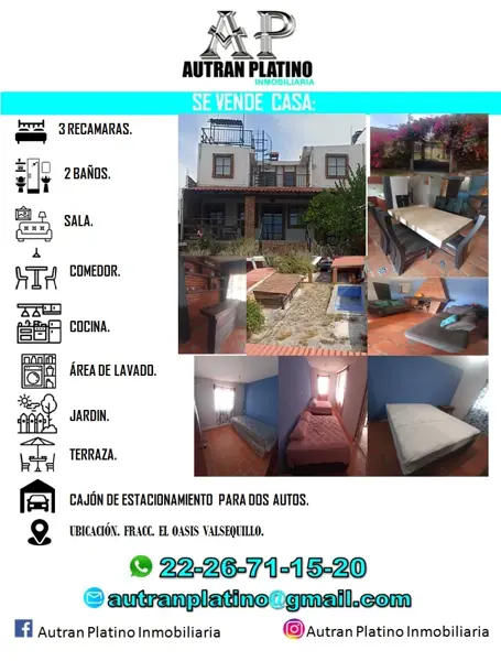 Casa Cercana a Cu2 en Fraccionamiento el Oasis Valsequillo