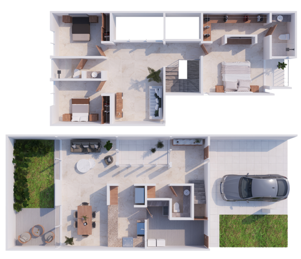 Preciosa y amplia casa Residencial modelo Santa Ana en terreno de 8 m x 20 m.