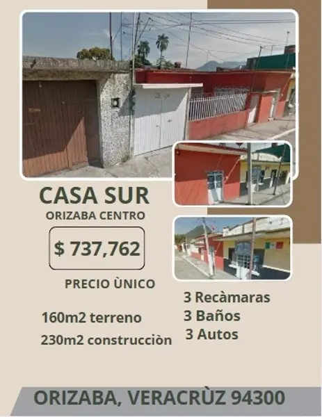 CASA EN ORIZABA CENTRO VERACRÙZ