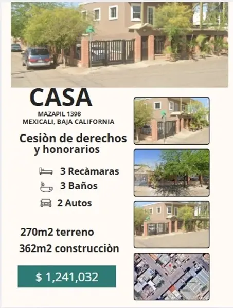 CASA EN MAZAPIL MEXICALI BCN BALBUENA