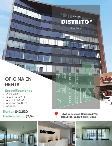 Oficina en venta y renta en Republica, Saltillo, Coahuila de Zaragoza