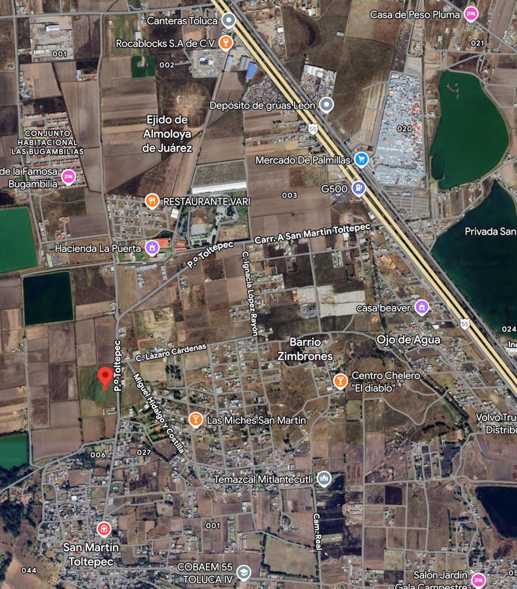 Terreno en venta en La Palma Toltepec, Toluca