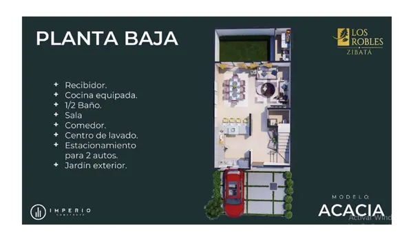 Modelo Acacia, 149m2 Construcción y 120m2 Terreno. Los Robles Zibatá Queretaro