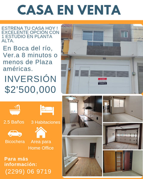 Casa en venta en Boca del río.