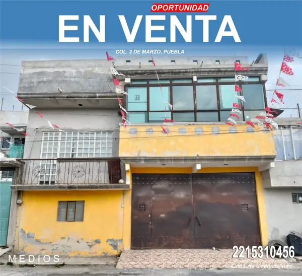 Casa en Liquidacion en Col. 2 de Marzo, Puebla, Precio Negociable, 301 M2 de Construccion