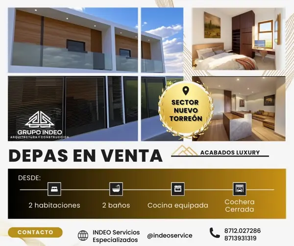 Venta de Departamentos en Nuevo Torreón, Coahuila - Oportunidad Ideal