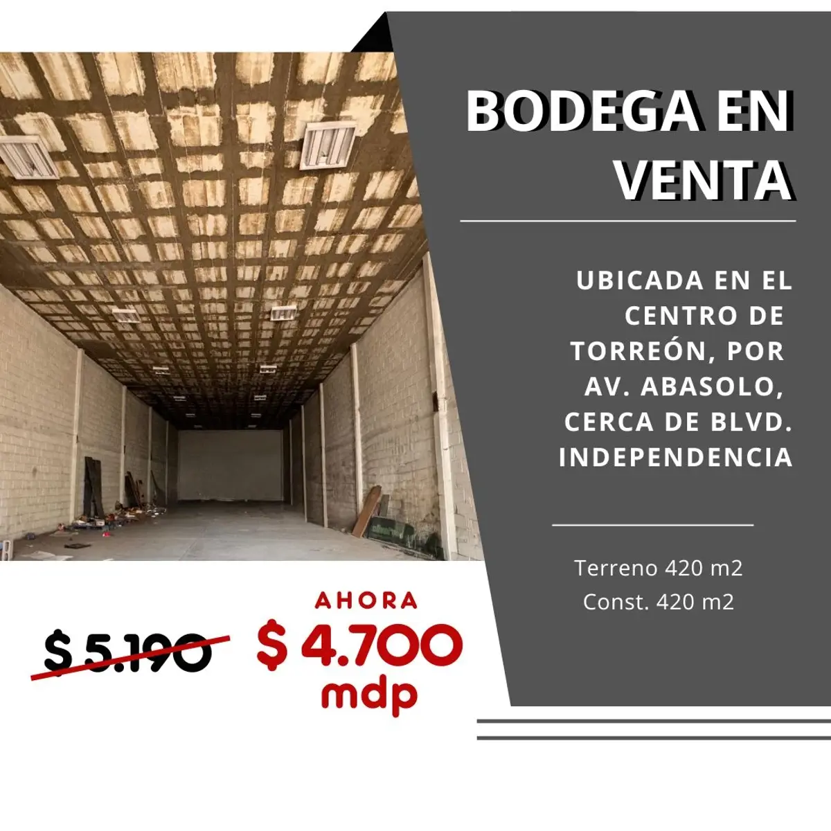 Bodega en el Centro de Torreón Coah. de Zaragoza Bodega en el Centro de Torreón Coah. de Zaragoza