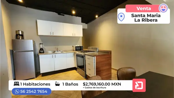 Departamento en venta en Santa Maria la Ribera, Cuauhtémoc — foto 2 de 23