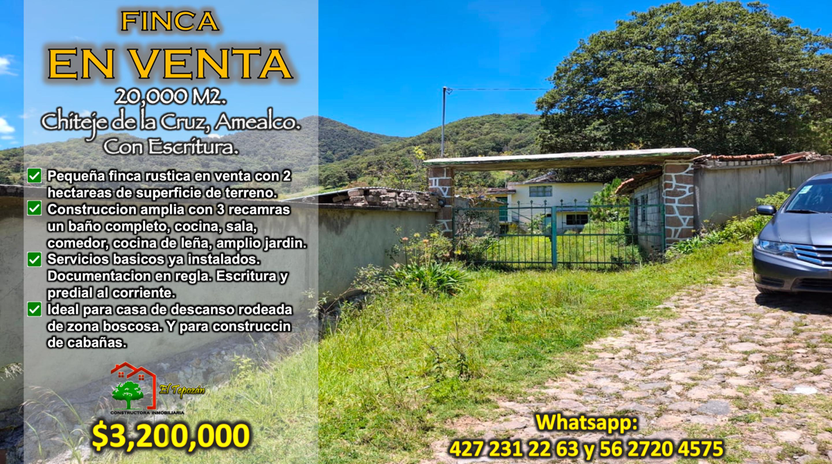 Finca-Rancho en venta en Chitejé de la Cruz, Amealco de Bonfil — foto 1 de 18