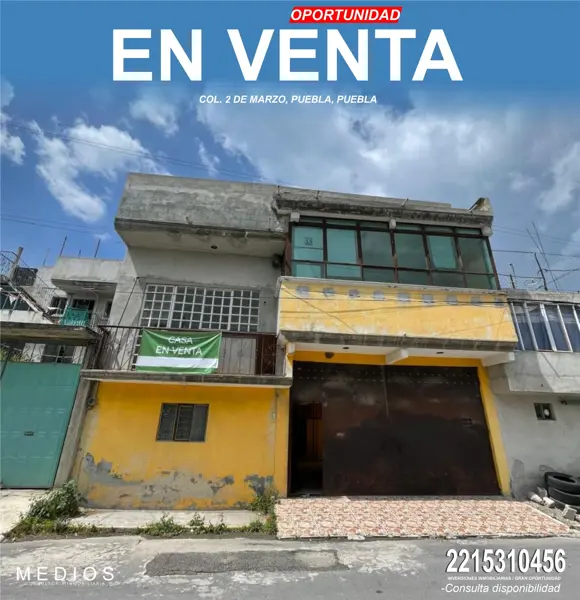 Oportunidad Casa en Liquidacion en Col. 2 de Marzo, Puebla, Precio Negociable