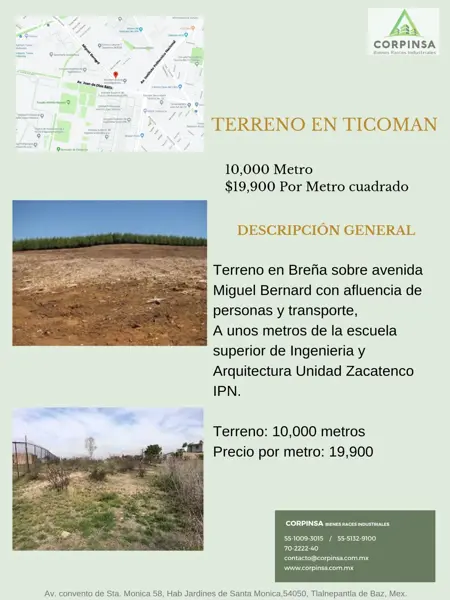 Terreno en venta en San Jose Ticoman, Gustavo A. Madero — foto 2 de 6