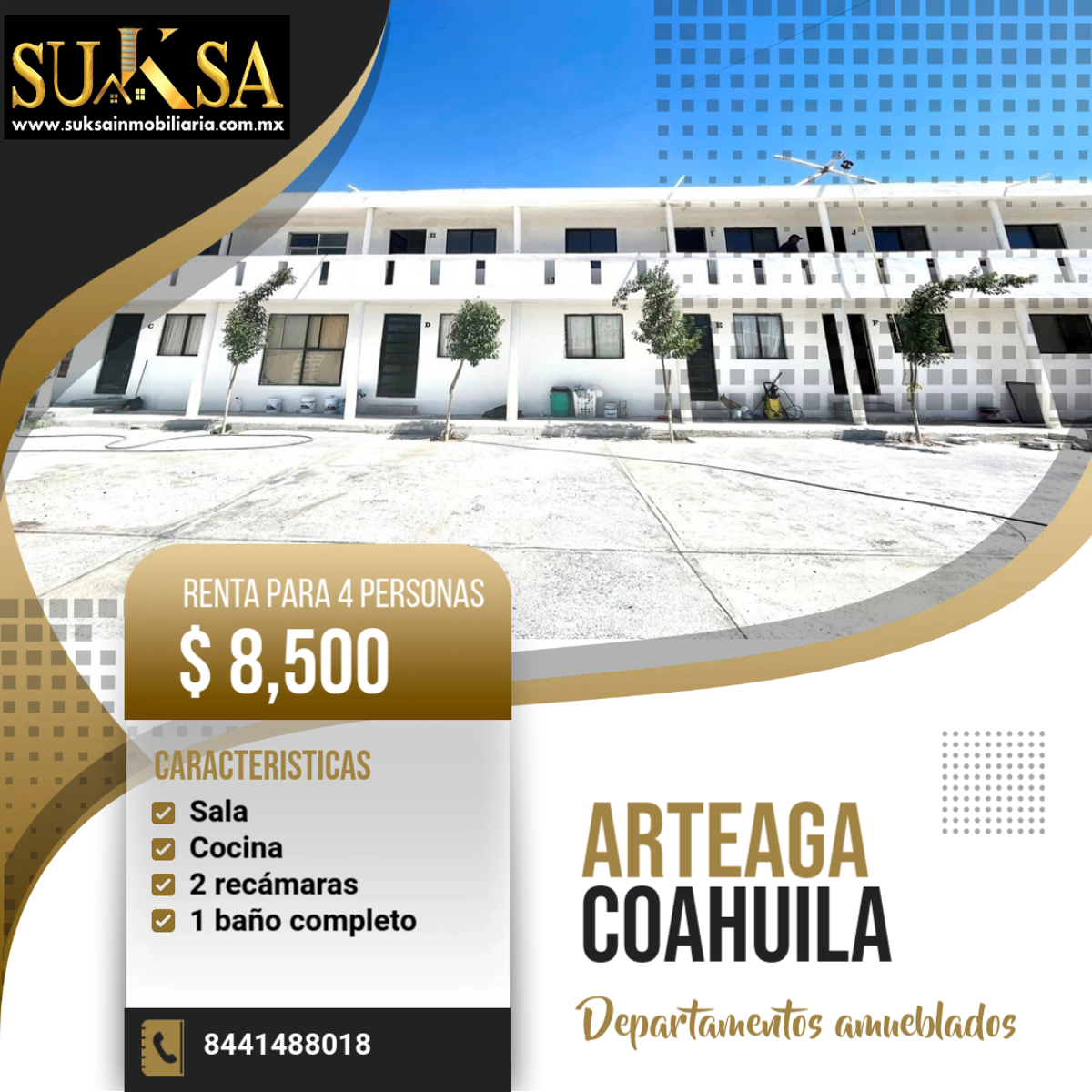 Departamento en renta en Ejidal, Arteaga — foto 1 de 5