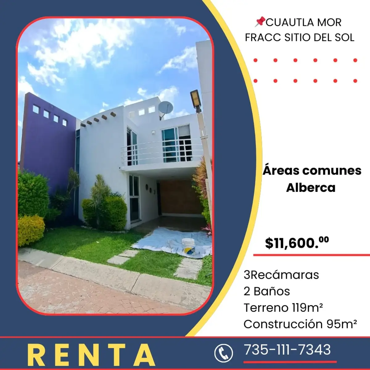 Casa en renta en Sitio del Sol, Cuautla — foto 1 de 17