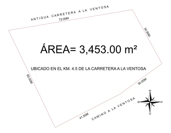 Terreno en venta en Bahía La Ventosa, Salina Cruz, Oaxaca – 3,453 m² a pie de carretera