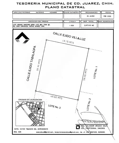 Terreno en venta en Rincón del Río, Juárez — foto 2 de 3