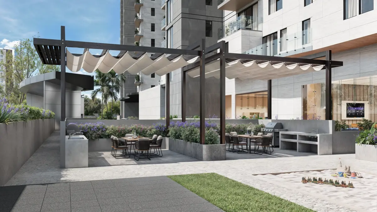 Vista 2 de Departamento de 3 recámaras en venta en Bosque Real, Ciento Ochenta