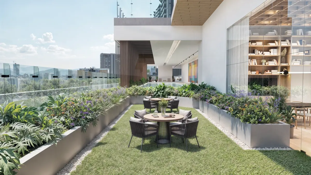 Vista 3 de Departamento de 3 recámaras en venta en Bosque Real, Ciento Ochenta