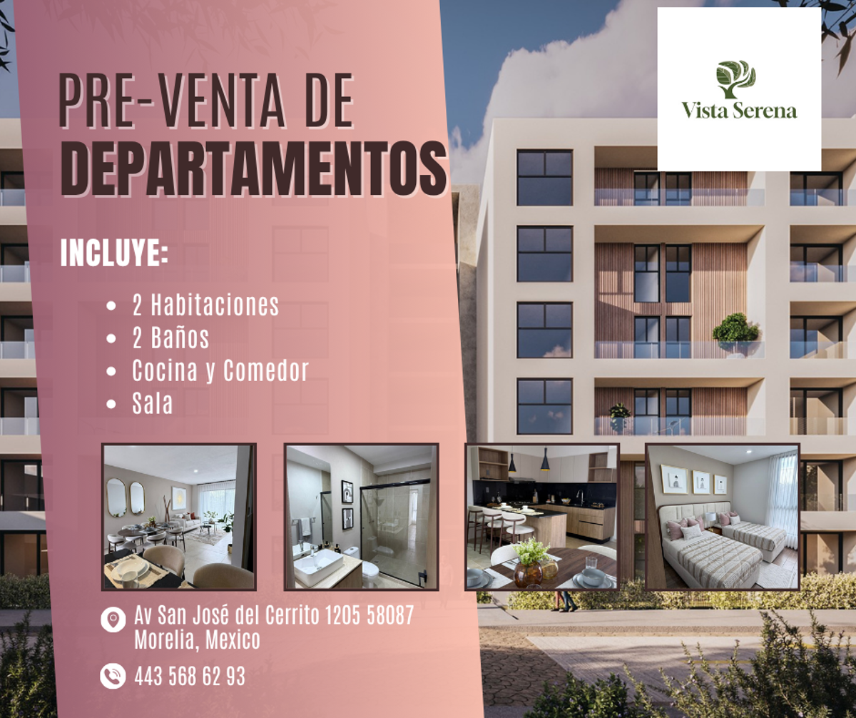 Departamento en venta en San Jose del Cerrito, Morelia — foto 1 de 8
