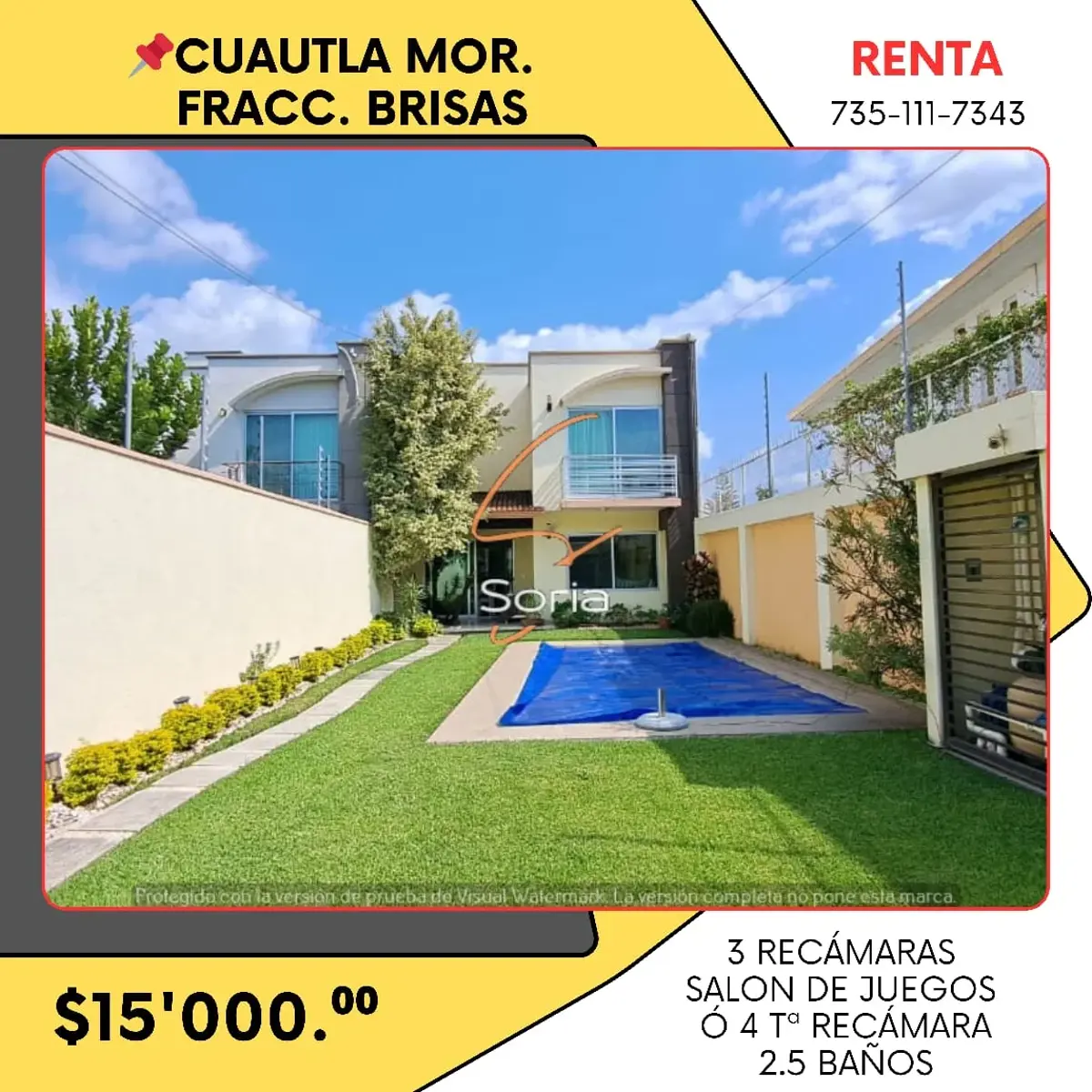 Casa en renta en Brisas de Cuautla, Cuautla — foto 1 de 31