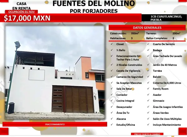 Casa en renta en Orma Forjadores, Cuautlancingo — foto 2 de 14