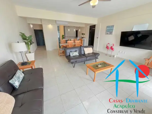 Departamento con 3 recámaras y terraza en zona privilegiada de Acapulco
