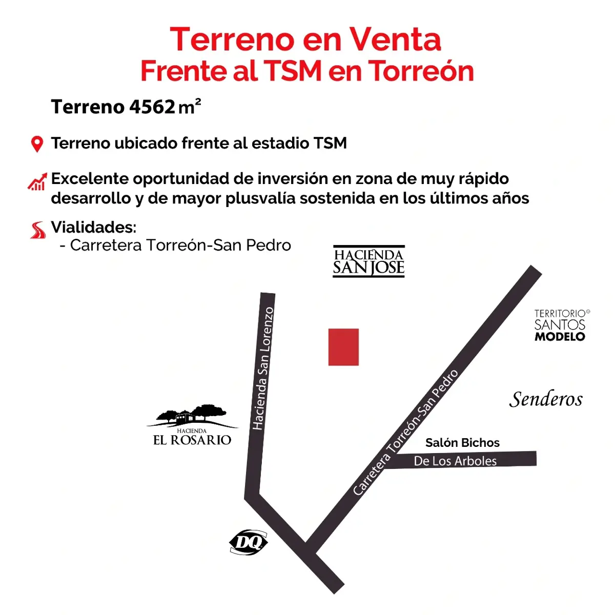 TERRENO EN VENTA EN AUTOPISTA TORREON - SAN PEDRO TERRENO EN VENTA EN AUTOPISTA TORREON - SAN PEDRO