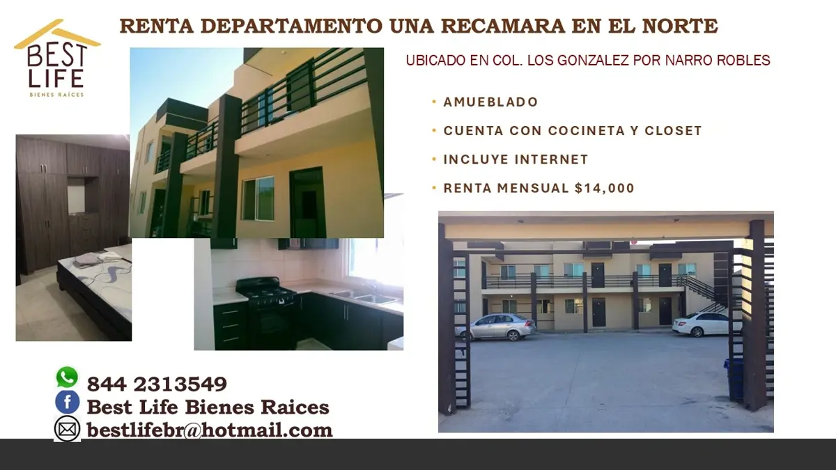 Departamento en renta en Los Gonzalez, Saltillo — foto 1 de 9