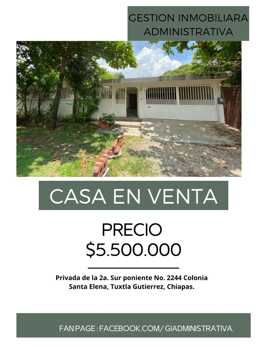 Casa en venta en Santa Elena, Tuxtla Gutiérrez — foto 1 de 8