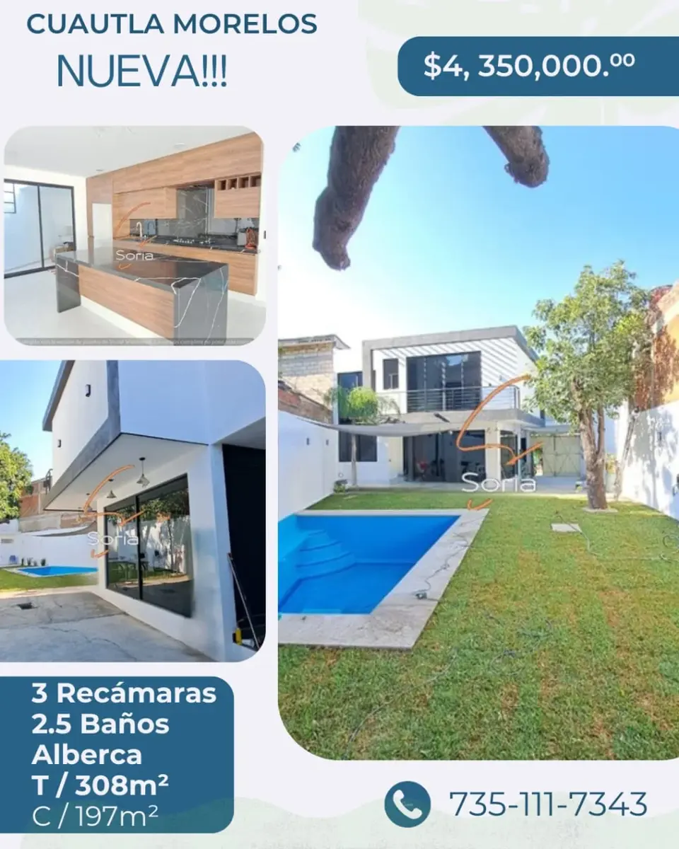 Casa en venta en Cuautlixco, Cuautla — foto 1 de 34