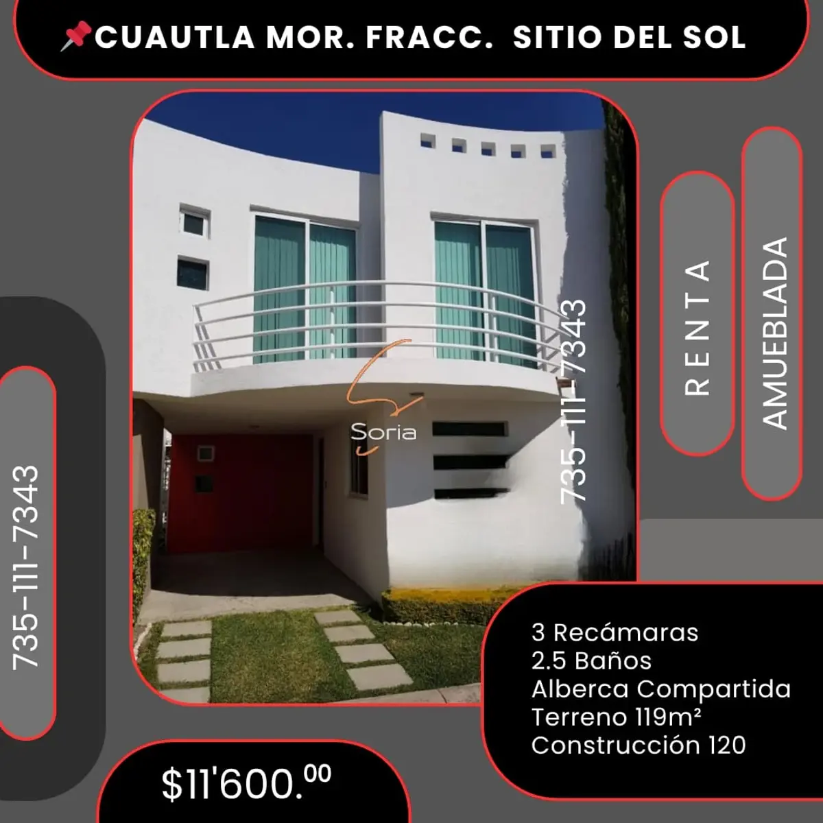 Casa en renta en Sitio del Sol, Cuautla — foto 1 de 11
