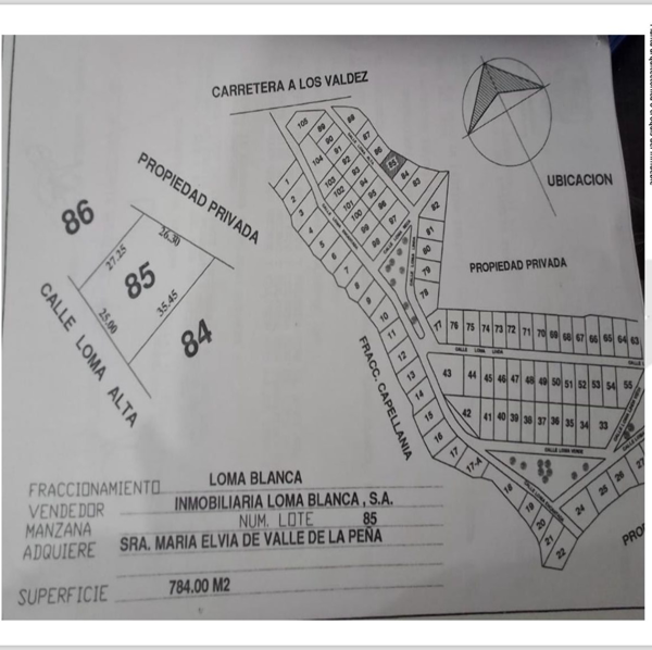 Terreno habitacional en venta en Loma Blanca, Saltillo