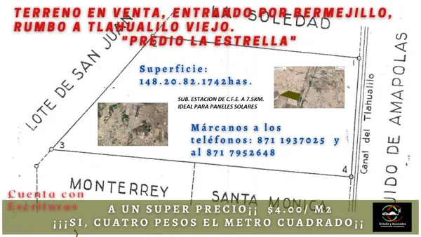 Terreno en venta en Amapolas, Tlahualilo — foto 3 de 6