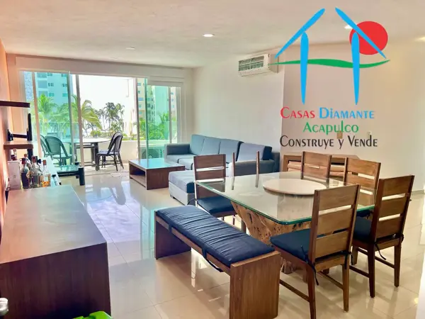 Departamento en venta con 3 recámaras y terraza con vista parcial al mar