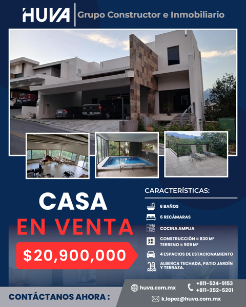 Exclusiva residencia en venta en Rincón de las Montañas al sur de Monterrey