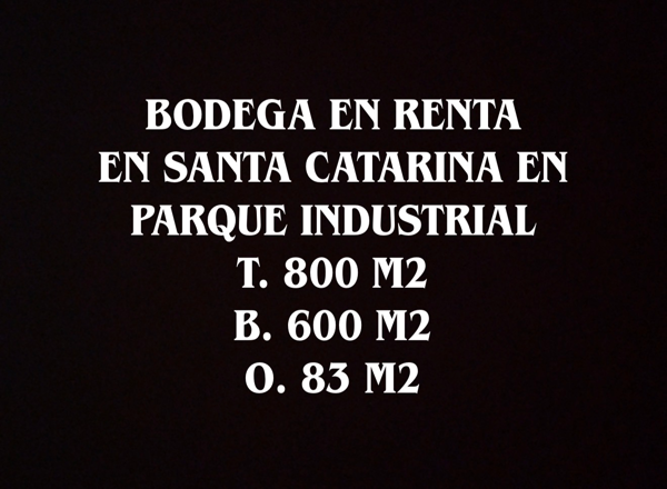 Bodega en Santa Catarina en Parque Industrial