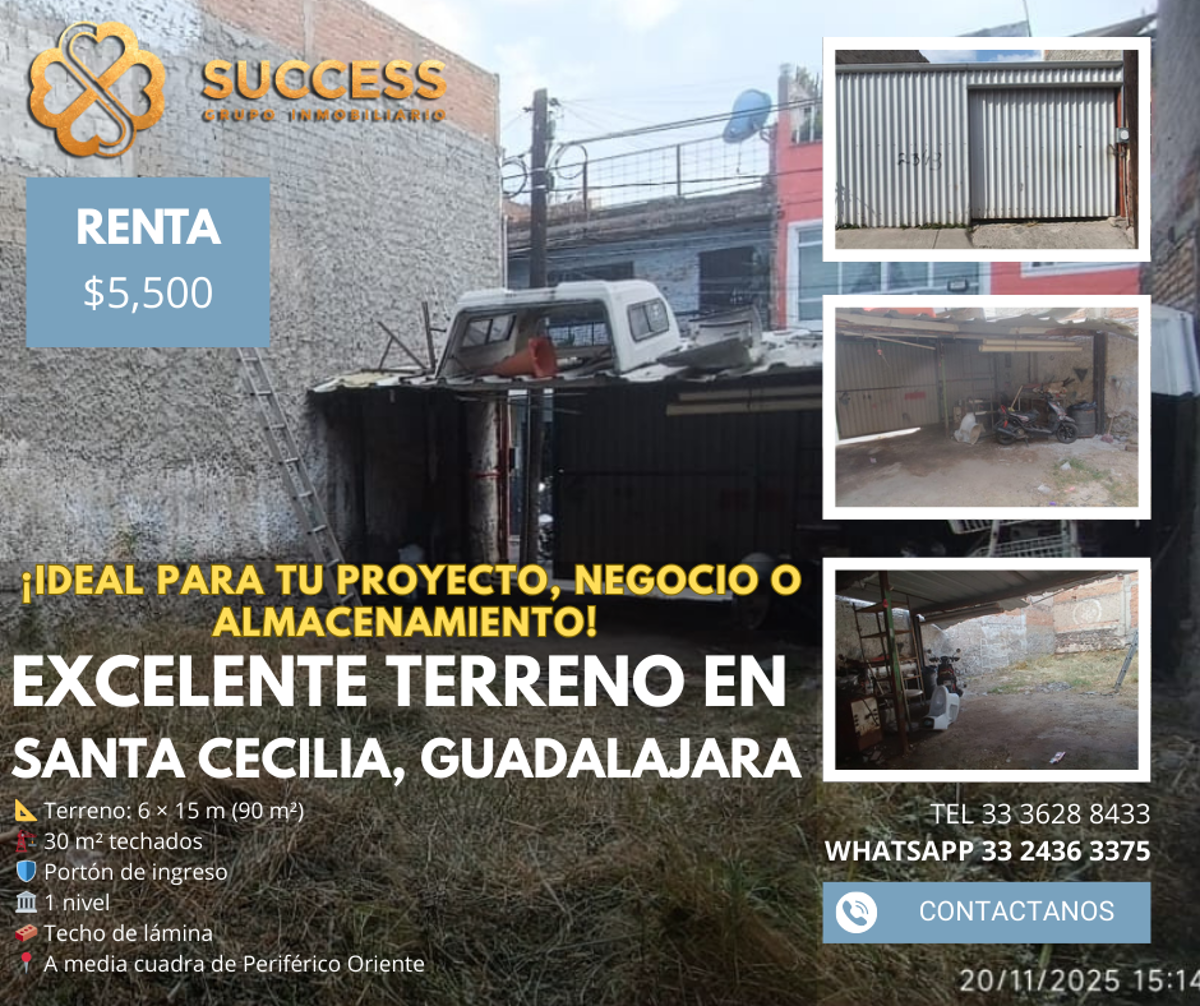 Terreno en renta en Santa Cecilia 1a. sección, Guadalajara — foto 1 de 6