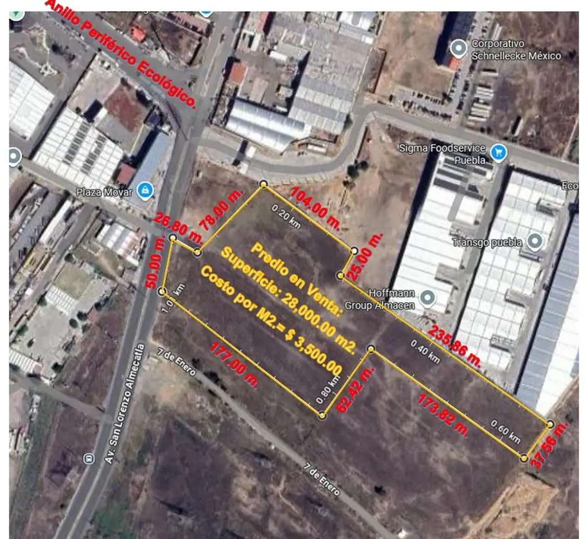 Terreno en venta en San Lorenzo Almecatla, Cuautlancingo