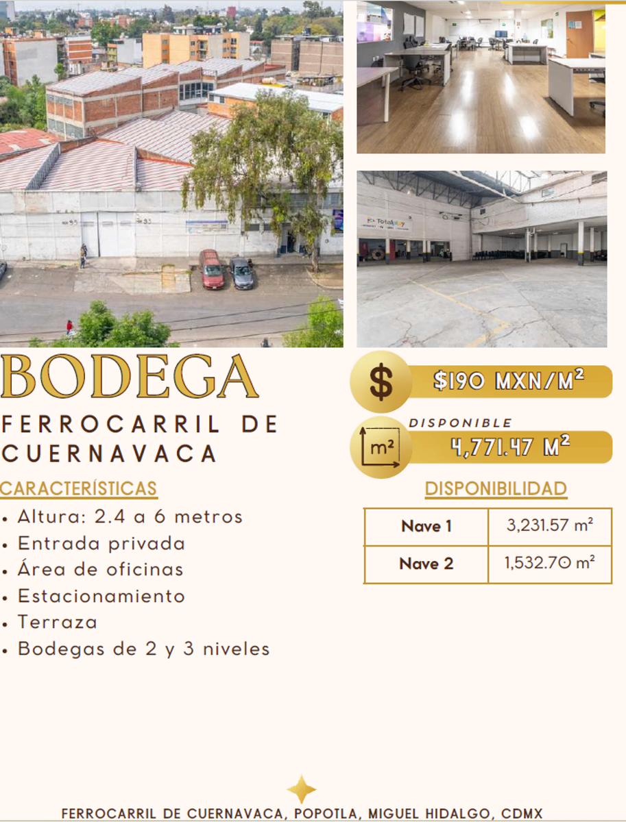 Bodega en renta en Popotla, Miguel Hidalgo — foto 1 de 4