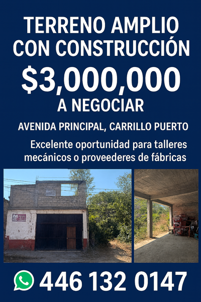 Terreno en Felipe Carrillo Puerto, Querétaro, Querétaro