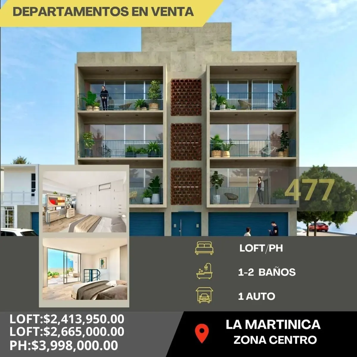 Departamento en venta en La Martinica, León — foto 1 de 9
