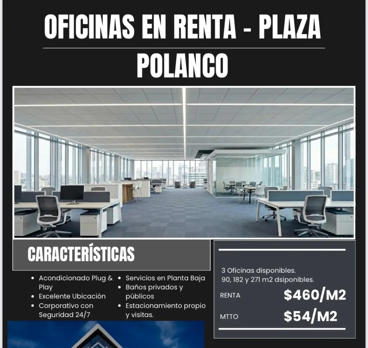 Oficina en renta en Polanco I Sección, Miguel Hidalgo — foto 1 de 3