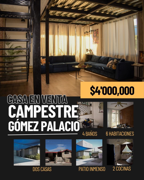 Venta CAMPESTRE Gómez Palacio